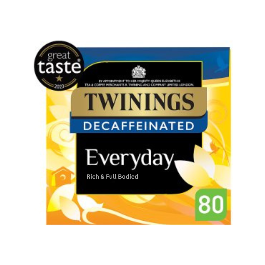 Twinings Everyday Decaffeinated 80 Tea Bags Rich & Bodied 250g