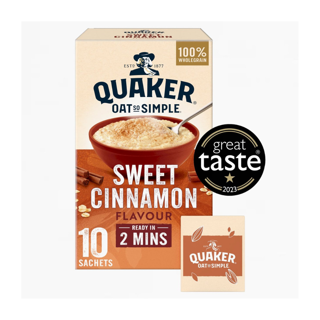 Quaker Oat So Simple Sweet Cinnamon Porridge 10 Sachets 330g