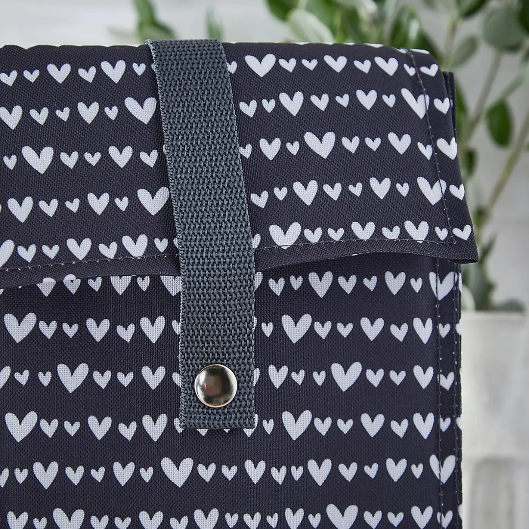 Dunelm Hearts Fold Over Lunch Bag