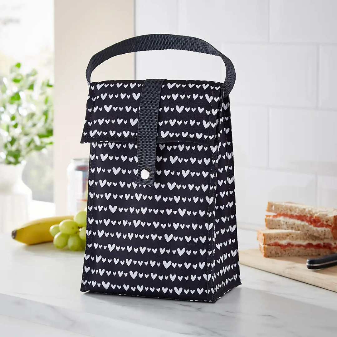 Dunelm Hearts Fold Over Lunch Bag