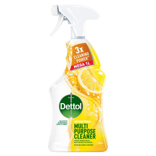 Dettol Antibacterial Power Multi Purpose Cleaner Sparkling Lemon And Lime Burst 1l