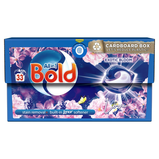 Bold All-in-1 Pods Washing Liquid Capsules 33 Washes, Exotic Bloom