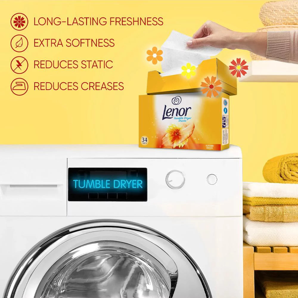 Lenor Tumble Dryer Sheets Summer Breeze 34 sheets