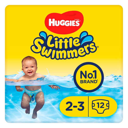 Huggies Little Swimmers, 12 Swim Nappies Size 2-3, 3-8kg