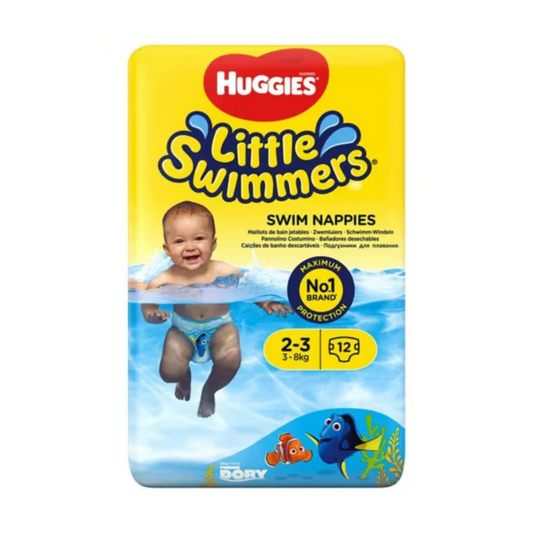 Huggies Little Swimmers, 12 Swim Nappies Size 2-3, 3-8kg