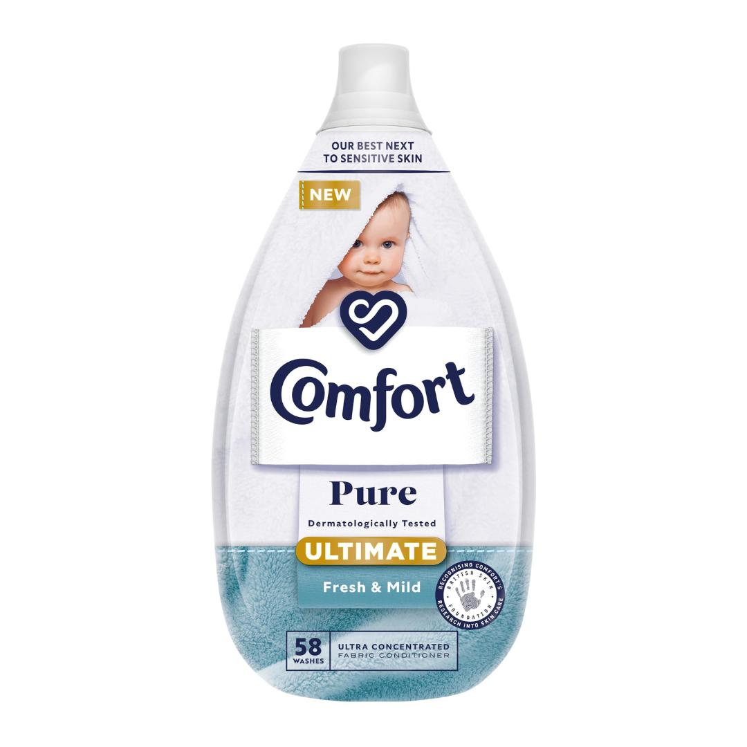 Comfort Pure Ultra Concentrated Fabric Conditioner 58 Wash, 870ml