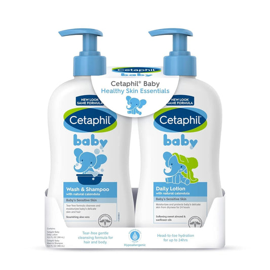 Cetaphil Baby Wash & Shampoo Plus Body Lotion, Head to Toe 2-PacK