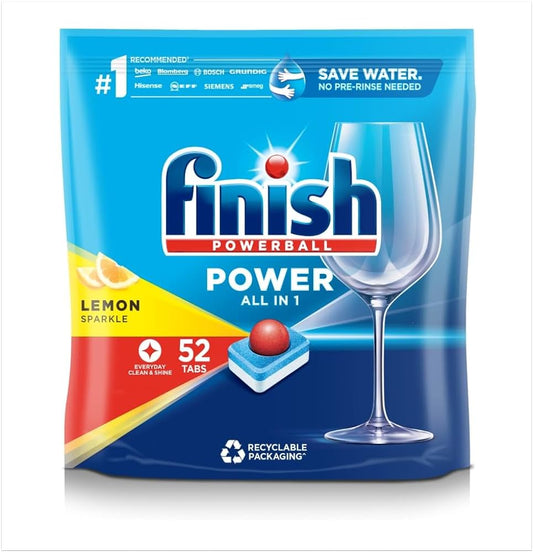 Finish Power All in One Dishwasher Tablets 52 Lemon 832g