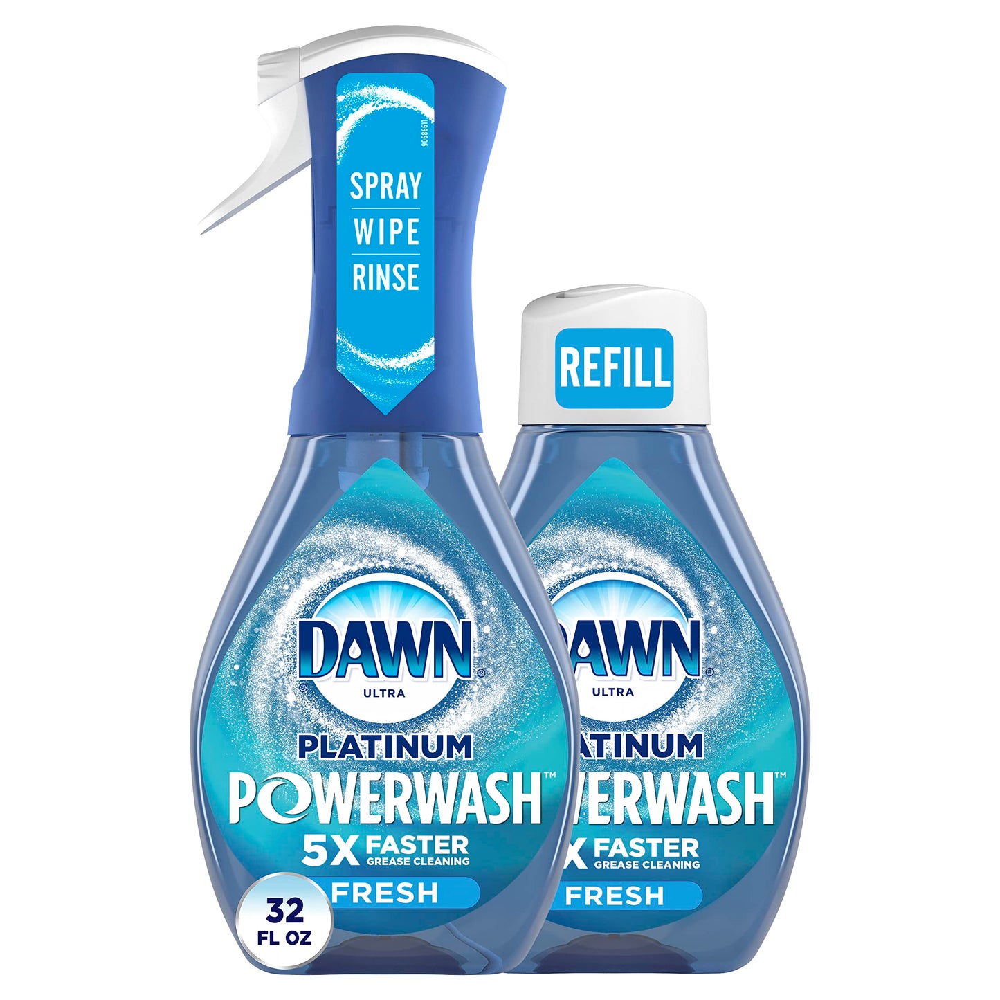 Dawn Powerwash Spray Starter Kit, Platinum Dish Soap, Fresh Scent, 1 Starter Kit + 2 Dawn Power wash Refill