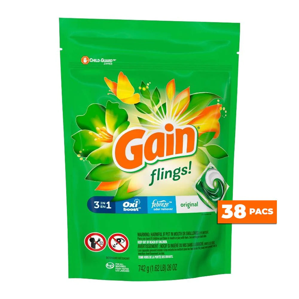 Gain Flings Laundry Detergent Pods 38 Count