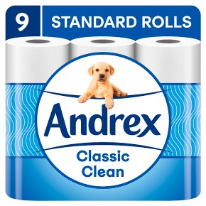 Andrex Classic Clean 3D Texture Toilet Rolls X9