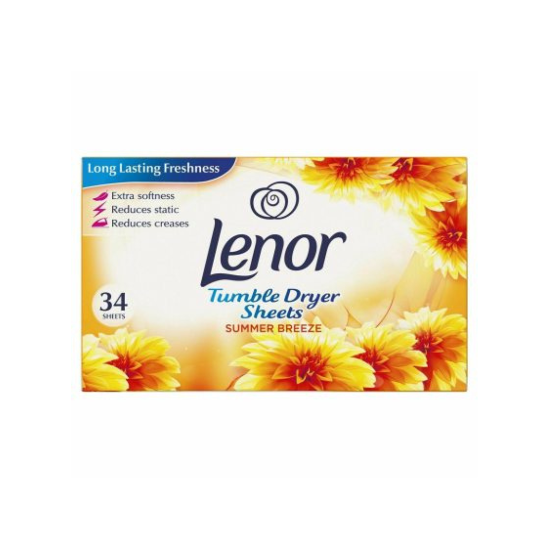 Lenor Tumble Dryer Sheets Summer Breeze 34 sheets