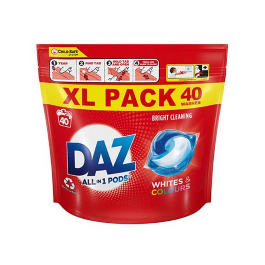 Daz All-in-1 Pods Whites & Colours 40 Washes