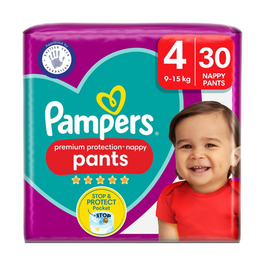 Pampers Premium Protection Nappy Pants Size 4, 30 Nappies 9-15kg