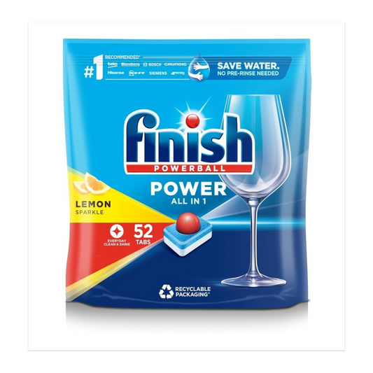 Finish Power All in One Dishwasher Tablets 52 Lemon 832g