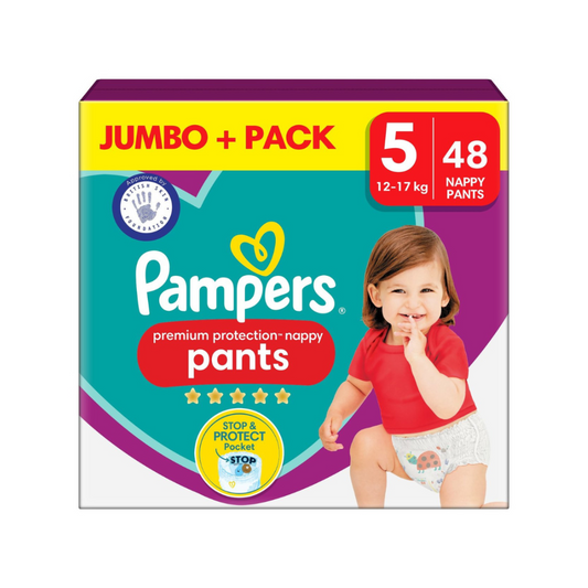 Pampers Premium Protection Nappy Pants Size 5, 48 Nappies Jumbo+ Pack