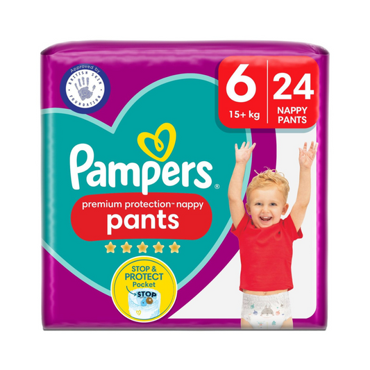 Pampers Premium Protection Nappy Pants Size 6, 24 Nappies 15+kg