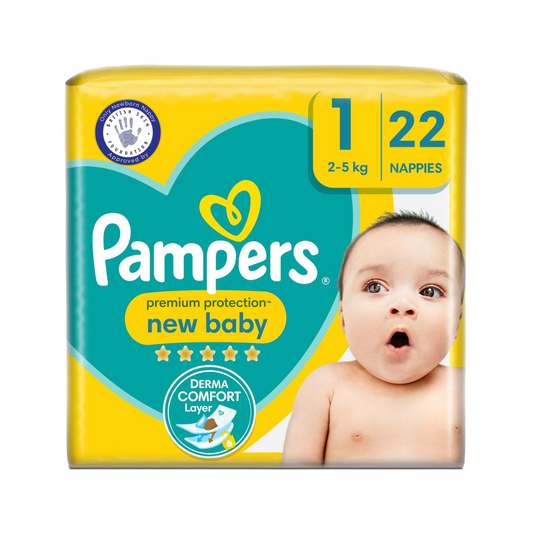 Pampers Premium Protection New Baby Size 1, 22 Nappies 2-5kg