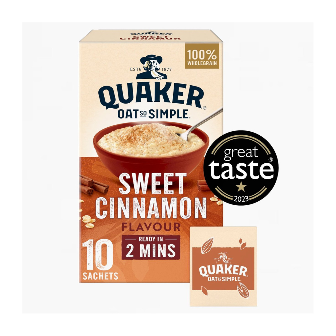 Quaker Oat So Simple Sweet Cinnamon Porridge Sachets 330g