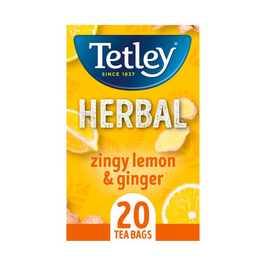 Tetley Herbal Zingy Lemon & Ginger Tea Bags 20 per pack