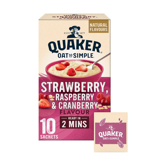 Quaker Oat So Simple Strawberry, Raspberry & Cranberry Porridge Sachets 339g