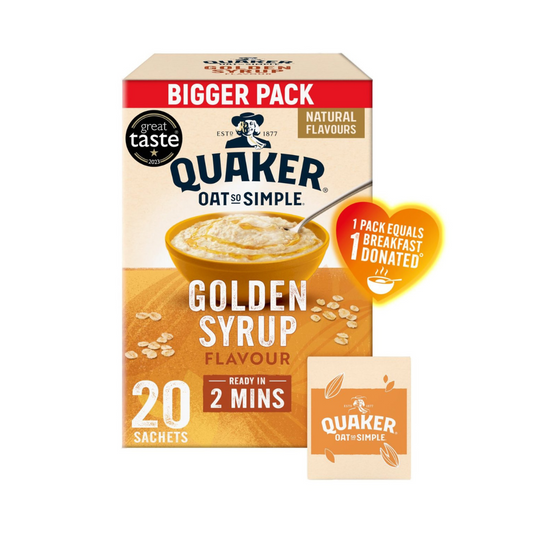 Quaker Oat So Simple Golden Syrup Big Pack Porridge Sachets 720g