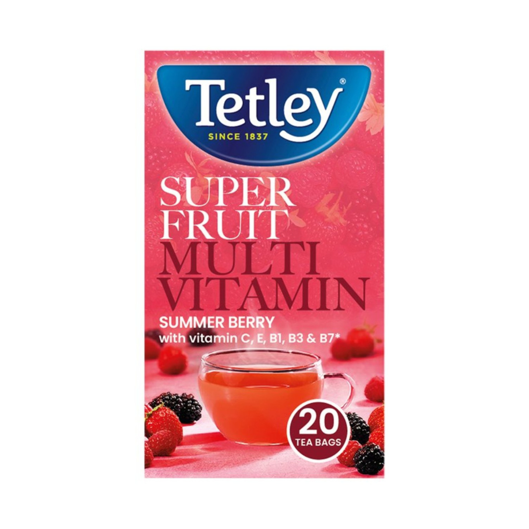 Tetley Super Fruits Multivitamin Summer Berry 20 Tea Bags 40g