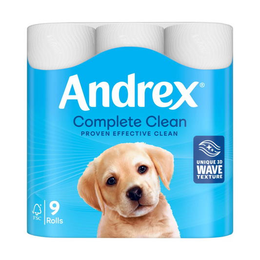 Andrex Complete Clean Toilet Tissue 9 rolls