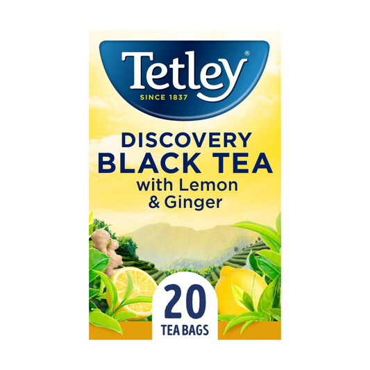 Tetley Discovery Black Tea With Lemon And Ginger 20 Per Pack 46g