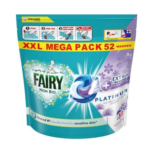 Fairy Non Bio Platinum Extra Freshness Silk tree and Jasmine Laundry Pods 52 W