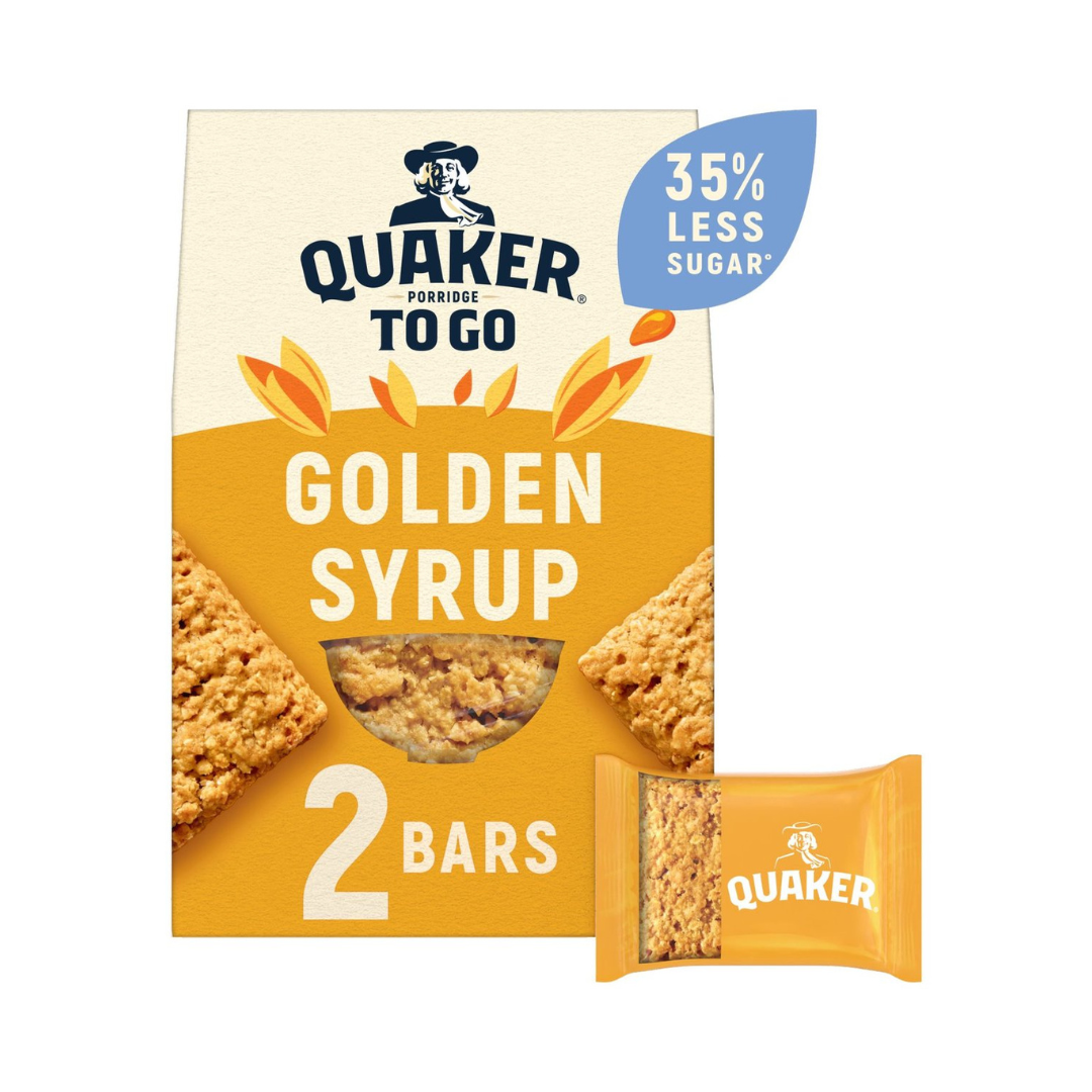 Quaker Porridge to Go Golden Syrup Breakfast Bars 110g