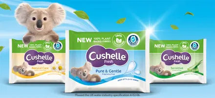 Cushelle Fresh Pure & Gentle Flushable Moist Toilet Tissue Wipes x42