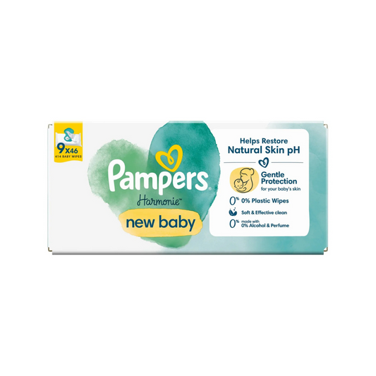 Pampers New Baby Harmonie Wipes 9*46, 414 Baby Wipes