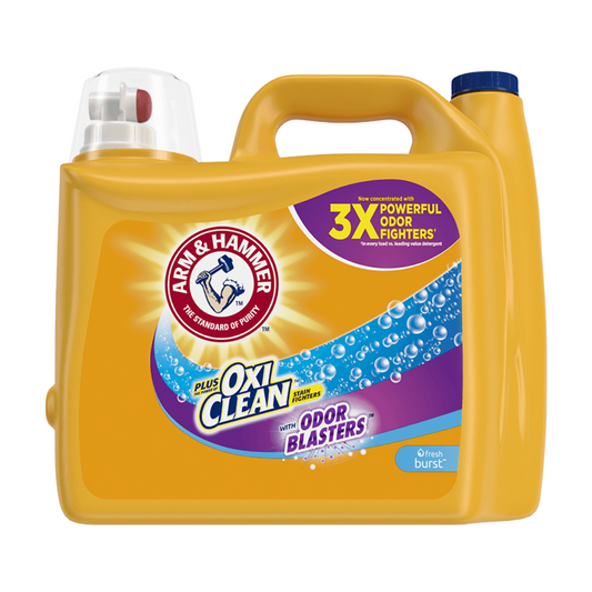 Arm and Hammer Plus OxiClean With Odor Blasters Liquid Laundry Detergent Fresh Burst, 128 Loads, 4.92L