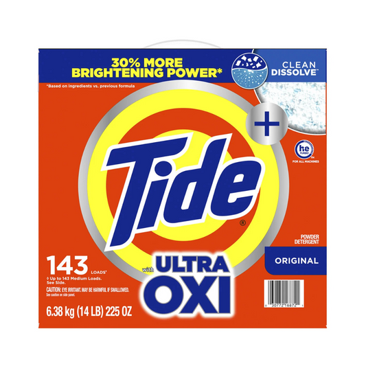 Tide Ultra Oxi Powder Laundry Detergent, Original, 143 Loads, 6.38kg