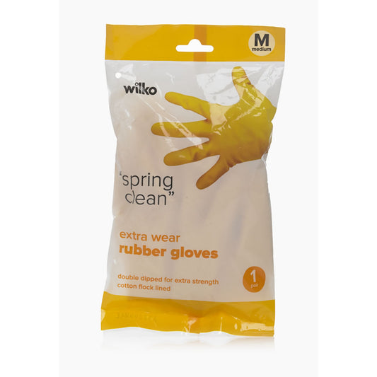 Wilko Yellow Extra Wear Rubber Gloves
