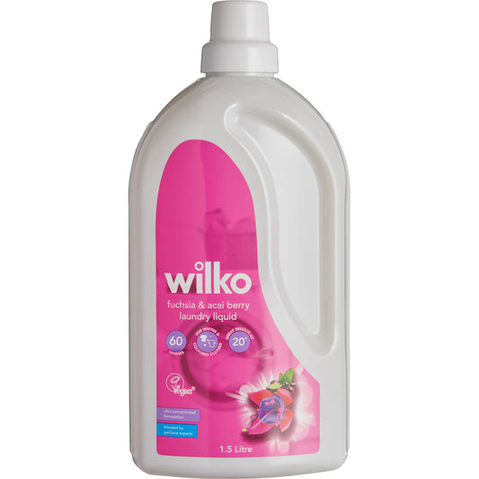 Wilko Biological Fuchsia and Acai Berry Laundry Liquid 60 Washes 1.5L