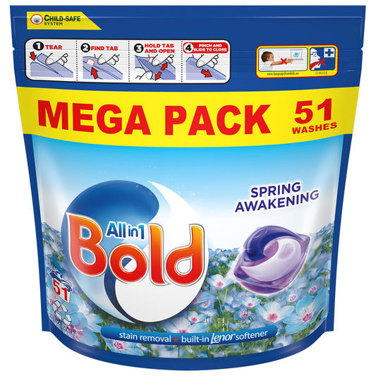 Bold All-in-1 Pods Spring Awakening Washing Liquid Capsules 51 Washes
