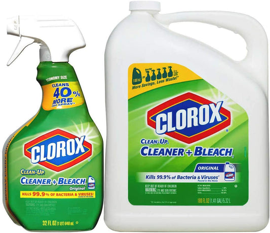Clorox Clean-Up Cleaner Spray with Bleach and Refill Combo, 32 Ounce Spray Bottle + 180 Ounce Refill