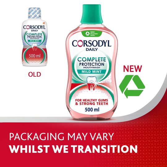 Corsodyl Complete Protection Mild Mint Mouthwash 500Ml