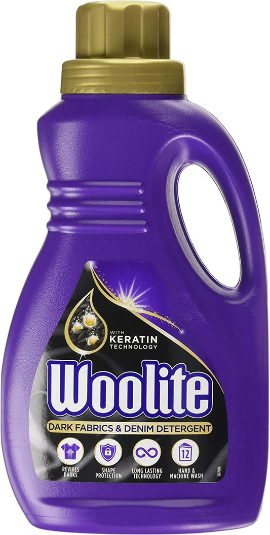 Woolite Laundry Detergent Liquid, Dark Fabrics & Denim, Hand & Machine Wash, 750 ml